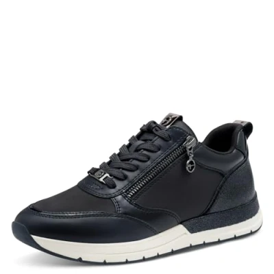 Abbildung von Tamaris Damen Low Top Sneaker, Frauen Halbschuhe,Wechselfußbett,Freizeitschuhe,Laufschuhe,Freizeit,sportlich,Halbschuhe,Navy,41 EU