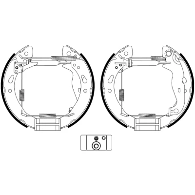 Abbildung von TEXTAR Shoe Kit Pro 84069200 Bremsensatz, Trommelbremse mit Radbremszylinder, Stellelement FORD: FIESTA 6, 6 Van