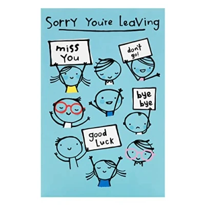 Abbildung von UK Greetings Sorry You&#039;re Leaving Karte für Ihn / Freund mit Umschlag süßes Design