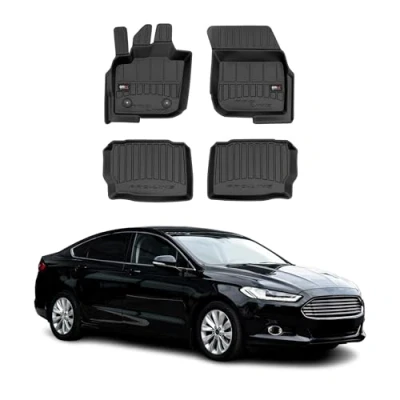 Abbildung von Fußmatten Gummimatten kompatibel mit Ford Mondeo MK5 2015 2023 OMAC Premium 3D Schwarz TPE Gummi