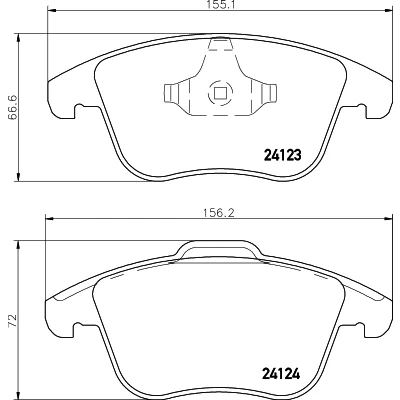 Abbildung von HELLA 8DB 355 019 881 Bremsbelagsatz nicht für Verschleißwarnanzeiger vorbereitet LAND ROVER: Range Rover Evoque, Evoque Cabrio