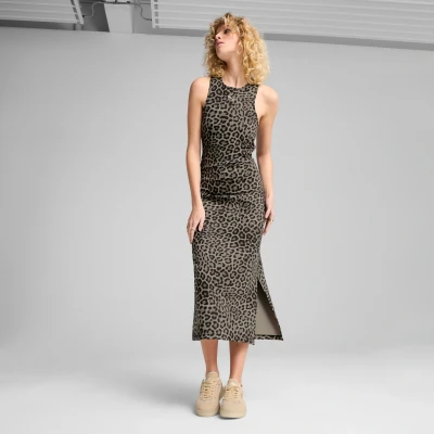 Abbildung von Puma LEO LUXE SLIM Dress Maxikleid, Damen, Größe: Small, Black
