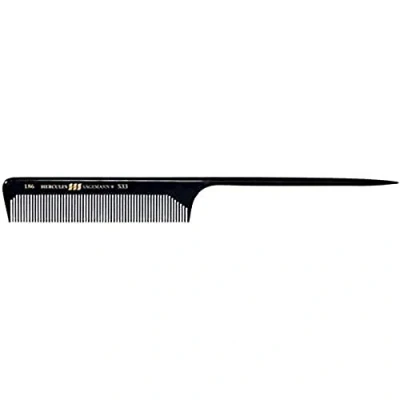 Abbildung von HERCULES SÄGEMANN 186 533 7¾ Zoll Kamm aus hochwertigem Ebonit Stielkamm für Frisuren und separieren einzelner Haarsträhnen Weite Zahnteilung mit rundem Stiel Farbe: Schwarz