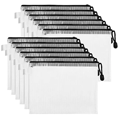 Abbildung von Belle Vous Kulturbeutel 12er Pack wasserdichte Dokumententasche A4 Tasche (1 tlg), Waterproof Zippered Bag Document Pouch