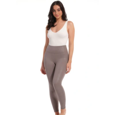Abbildung von Magic Leather Look Legging Braun Small Damen