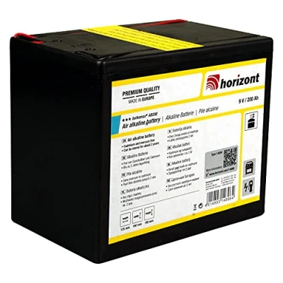 Abbildung von horizont turbomax AB200 Weidezaunbatterie 9 Volt, Alkaline Weidezaun Batterie 200 Ah, für Weidezaungeräte hoher Spannungsverlauf über gesamte Lebensdauer
