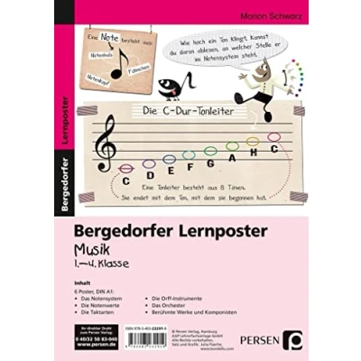 Abbildung von Lernposter Musik 1. 4. Klasse: 6 Poster für den Klassenraum (Bergedorfer® Lernposter)