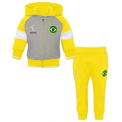 Abbildung von FIFA Unisex Baby Offizieller World Cup 2022 Kinderanzug Brasilien, Gelb/Grau/Weiß, 2 Jahre