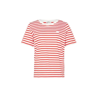 Abbildung von s.Oliver Gestreiftes MIT Herzstickerei Tshirt print, Damen, Größe: 34, Preiselbeere
