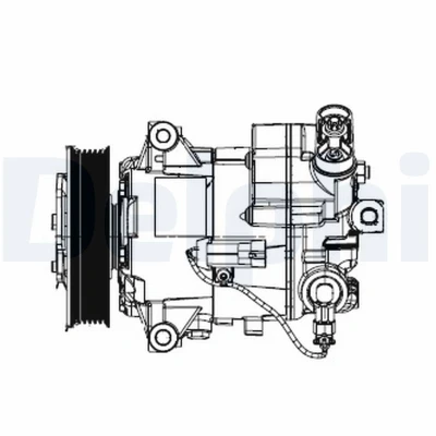 Abbildung von DELPHI TSP0155948 Kompressor 6CVC PAG 46 mit Kompressoröl OPEL: Astra J Schrägheck, Insignia A Sports Tourer, Schrägheck