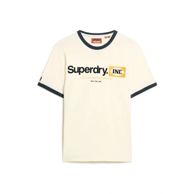 Abbildung von Superdry CORE LOGO Ringer Workwear Graphic Tshirt print, Herren, Größe: Medium, Vintage cream