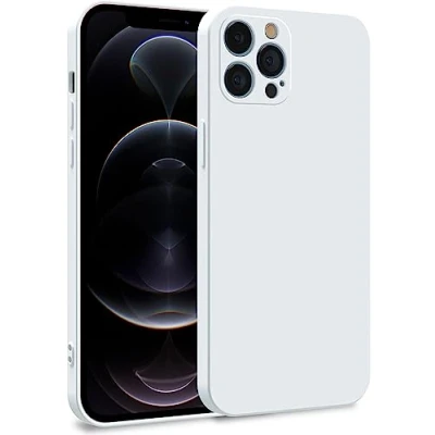 Abbildung von MyGadget Hülle kompatibel mit iPhone 12 Pro Max Zweilagige Handyhülle Kameraschutz Cover Innenfutter &amp; Silikon außen Weiß