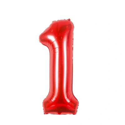 Abbildung von Geburtstag zahlen luftballon 1 jahre Rot Folienballon Kindergeburtstag deko Mädchen Junge jahr ballon 40&quot; 101cm Geburtstags fliegt mit Helium