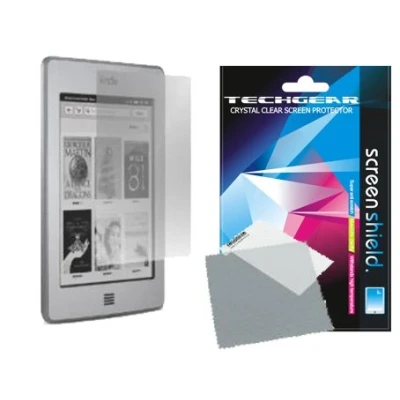 Abbildung von TECHGEAR [2 Stück Displayschutz für Kindle Touch / 6 Zoll 2012. Gen Ultra Klare Schutzfolie Amazon mit Reinigungstuch + Applikationskarte