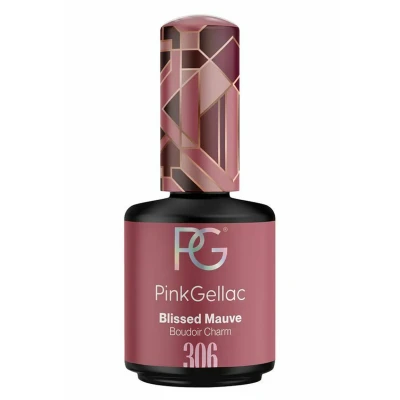Abbildung von Pink Gellac UV Gel Nagellack 306 Blissed Mauve 15 ml Shellac Lila Lang Anhaltender Gellack Einfache Entfernung Nail Polish Made in Holland