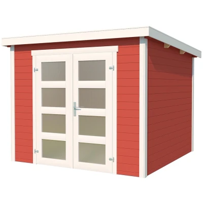 Abbildung von LASITA MAJA Gartenhaus &quot;Zambezi 4&quot;, Blochbohlenhaus 28mm, Fundamentmass 2500x2500, Schwedenrot