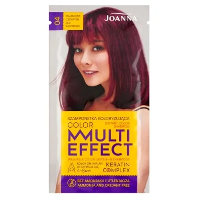 Abbildung von Joanna Tönungsshampoo “Multi Effect Haarfärbe Shampoo im Beutel Haltbarkeit 4 bis 8 Wäschen Haartönung ohne Ammoniak und Oxidationsmittel Himbeerrot