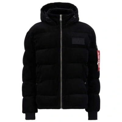 Abbildung von Alpha Industries Puffer CORD Winterjacke, Herren, Größe: Medium, Black