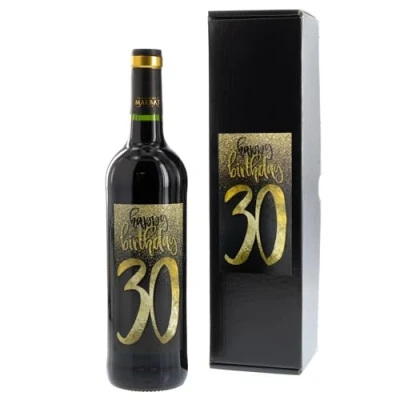 Abbildung von Bull &amp; Bear Wein Geschenk&quot;Happy Birthday 30&quot;, Geschenk zum 30. Geburtstag, Rotwein 14%, Merlot