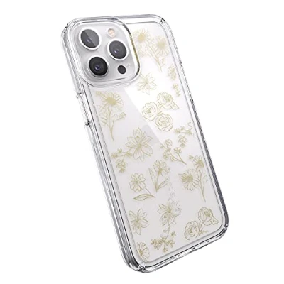 Abbildung von Speck Products Gemshell Print iPhone 13 Pro Max/iPhone 12 Max Hülle, Golden Fall/Klar, 142840 9623, Fall/Transparent