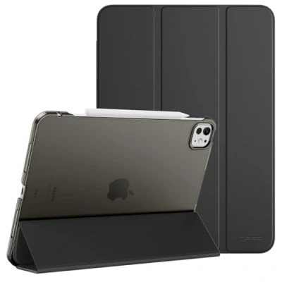 Abbildung von MoKo Hülle für iPad Pro 11 Zoll M4 2024 (5. Gen), Ultradünne Standhülle mit Transluzent Hart PC Rückseite 11&#039;&#039; (A2836/A2837/A3006), Unterstützt Apple Pencil Pro, Schwarz