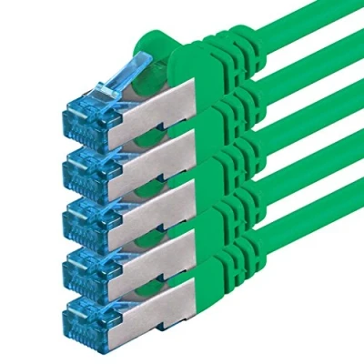 Abbildung von 1aTTack.de 3 Meter CAT6a Netzwerkkabel grün 5 Stück CAT 6 A Patchkabel 10000 Mbit s SFTP PIMF 500 MHz kompatibel zu CAT5 CAT6 CAT7 DSL Internet Switch Router