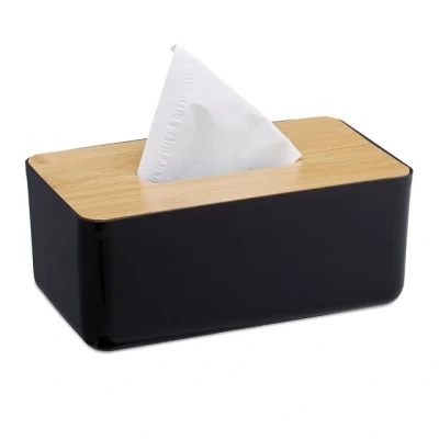 Abbildung von relaxdays Badorganizer Taschentuchbox Bambusdeckel