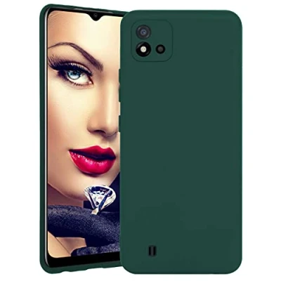 Abbildung von mtb more energy® Soft Silicon Hülle kompatibel mit Realme C11 2021 (RMX3231, 6.52&#039;&#039;) dunkelgrün Ultra Silk Touch Liquid Silikon Case Handyhülle Cover