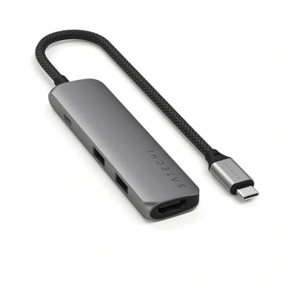 Abbildung von Satechi USB C 4 in 1 Slim Multiport Adapter 4K Space Grey