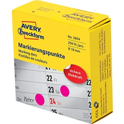 Abbildung von AVERY Zweckform Klebepunkte Ø 19,0 mm magenta