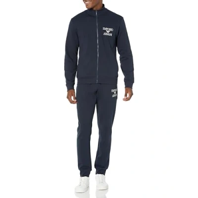 Abbildung von Emporio Armani Men&#039;s Zipped Sweatshirt Iconic Terry Sweater+Trousers, Marine, XX Large (2er Pack)