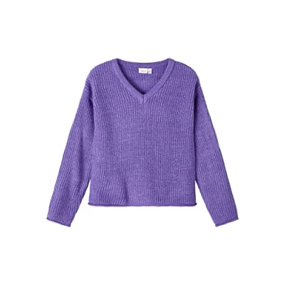 Abbildung von NAME IT Girl&#039;s NKFBATJANA LS Short Boxy Knit Strickoberteil, Purple Corallites, 122/128