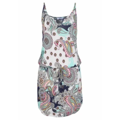 Abbildung von Beachtime Strandkleid, mit Paisleymuster in lockerer Passform, Minikleid, Sommerkleid