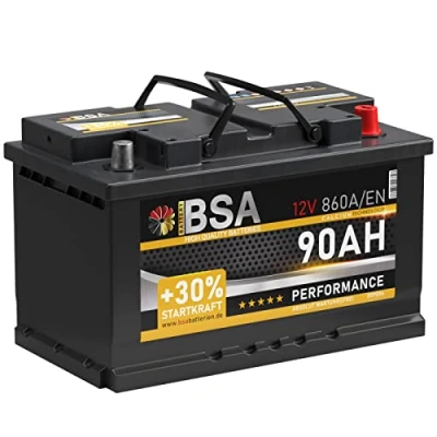 Abbildung von BSA Autobatterie 90Ah 12V 860A/EN +30% Startleistung Batterie ersetzt 80Ah 85Ah 88Ah