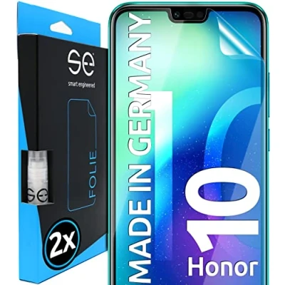 Abbildung von s.e Schutzfolie für Honor 10, 2 Stück, Full Screen, Positionierhilfe, Honor10 Panzerfolie, transparente Displayfolie, funktionierende Alternative zu Schutzglas, Schutzglasfolie
