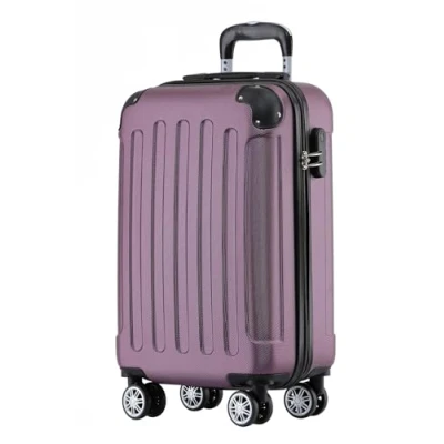 Abbildung von BEIBYE Hartschalen Koffer Trolley Rollkoffer Reisekoffer Sicherheit Zahlenschloß Zwillingsrolle ABS Material Handgepäck 4 Rollen (M L XL Set) (Violett, M)