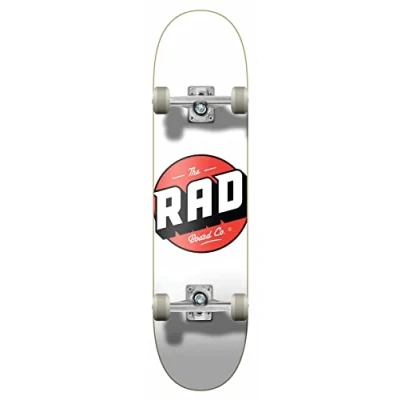 Abbildung von RAD Unisex Erwachsene Logo Progressive Skateboard, Weiß, 8&quot;