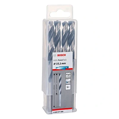 Abbildung von Bosch Professional 5 Stück HSS Spiralbohrer PointTeQ (für Metall, 10,1 x 87 133 mm, Zubehör Bohrschrauber)
