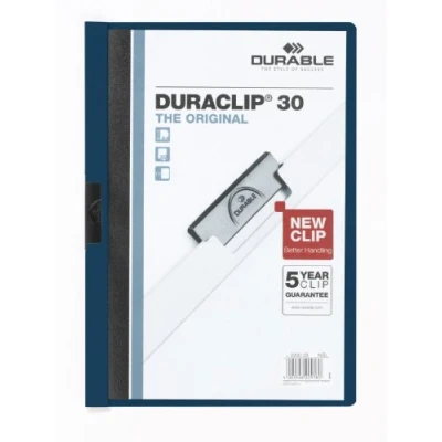 Abbildung von Durable Klemm Mappe Duraclip Original 30, Hartfolie, bis 30 Blatt A4, nachtblau, 25er Packung, 220028