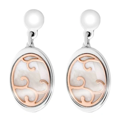 Abbildung von Orphelia Damen Ohrhänger Ohrschmuck 925 Silber teilvergoldet Perlmutt creme ZO 7165
