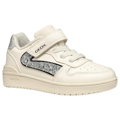Abbildung von Geox J WASHIBA Girl A Sneaker, Lt Ivory/Silver, 31 EU