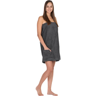 Abbildung von framsohn frottier Sarong &quot;Saunakilt Damen&quot;, hergestellt in Österreich, Dehnbund &amp; Druckknöpfe variabel verstellbar