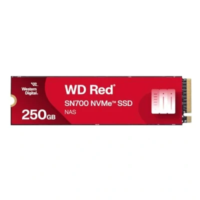 Abbildung von WD Red SN700 NVMe SSD 250 GB (SSD für NAS Geräte, 24/7‐NAS‐Workloads, Dauerhaltbarkeit von bis zu 500 TBW, Kompatibilität mit vielen Systemen)