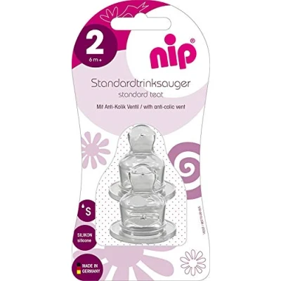 Abbildung von nip Standardtrinksauger Anatomisch, Silikon, 6 Monate plus, Größe S, Tee
