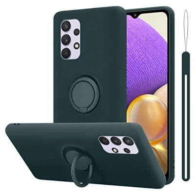 Abbildung von Cadorabo Hülle kompatibel mit Samsung Galaxy A33 5G Schutzhülle TPU Silikon Case Liquid Design Ring Slim Kratzfest Liquidsilikon Microfaser für in Grün