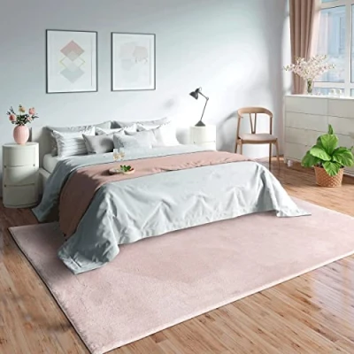 Abbildung von Mia&#039;s Teppiche Olivia Wohnzimmer/Schlafzimmer Teppich waschbar 80x150 cm, Rosa