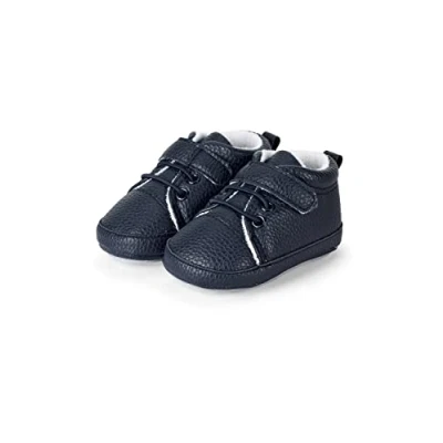 Abbildung von Sterntaler® Baby Schuhe uni Krabbelschuh (1 tlg., Hausschuhe mit süßen Stickmotiven, Babyschuhe unifarben) Krabbelschuhe Klettverschluss, Schnürsenkel und Anti Rutsch Sohle