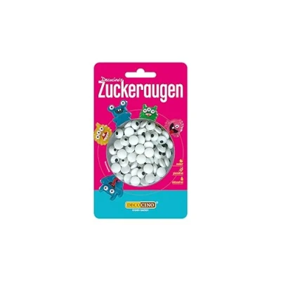 Abbildung von DECOCINO Essbare Zuckeraugen (2x25g) Deko Augen als Zuckerdekor zum Backen für Geburtstags Torten, Kuchen, Muffins, Cup Cakes, Cake Pops.