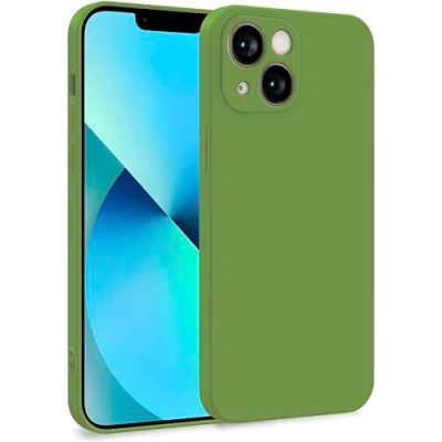 Abbildung von MyGadget Hülle für iPhone 13 Mini Zweilagige Handyhülle mit Kameraschutz Cover Innenfutter &amp; Silikon außen Grün