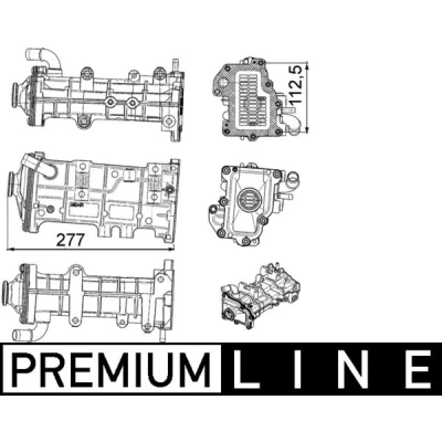 Abbildung von MAHLE ORIGINAL CE 23 000P AGR Kühler ohne Dichtung Ventil IVECO: DAILY 4 Pritsche/Fahrgestell, Kasten/Kombi, Kipper